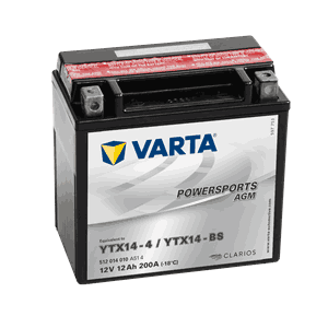 VARTA AGM MC Batteri 12V 12AH 200CCA +venstre YTX14-BS