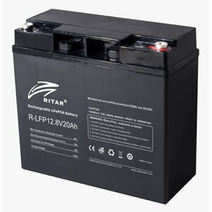 RITAR Lithium Batteri 12V 20Ah (LiFePO4) BMS 20A