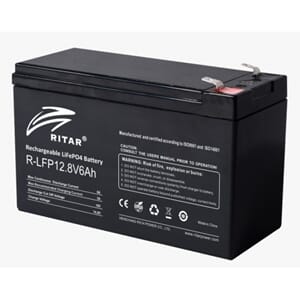 RITAR Lithium Batteri 12V 6Ah (LiFePO4) BMS 6A
