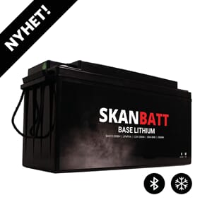 SKANBATT Base Lithium 12V 200Ah 200A BMS - BT - Heat - 3 år