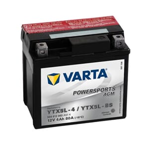 VARTA AGM MC Batteri 12V 4AH 80CCA +høyre YTX5L-BS