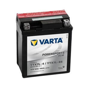 VARTA AGM MC Batteri 12V 6AH 100CCA +høyre YTX7L-BS