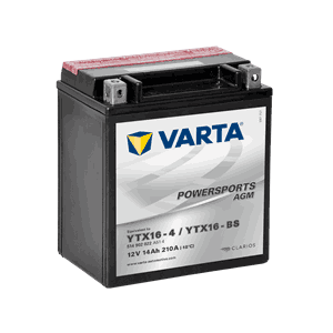 VARTA AGM MC Batteri 12V 14AH 210CCA +venstre YTX16-BS