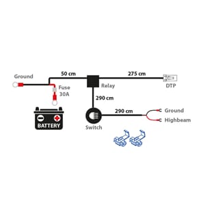 KABELSETT FOR 1 LYS, DTP-2, M/BRYTER, 320W