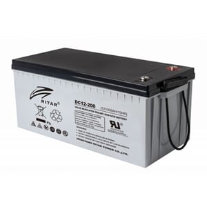 RITAR AGM Deep Cycle Batteri 12V 180AH C10 +høyre