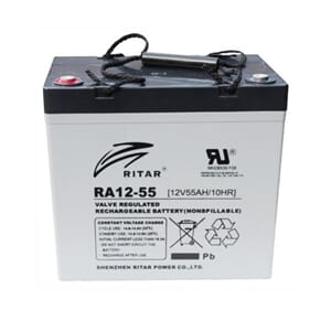 RITAR AGM Deep Cycle Batteri 12V 55AH +venstre