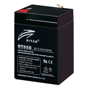 RITAR AGM Batteri 6V 5AH (70x47x101mm) F1