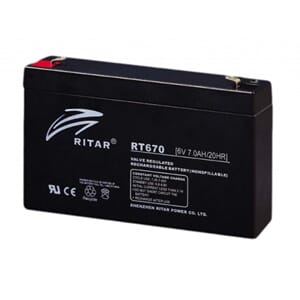 RITAR AGM Batteri 6V 7AH (151x34x94mm) F1