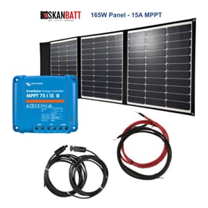 BÅT - Solcellepakke - 165W Sammenleggbart - Victron MPPT 15A