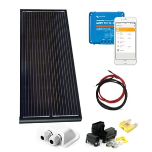 SKANBATT 158x51 - 150W Black Aero komplett kit m/Victron