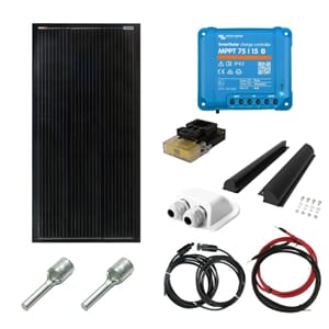 SKANBATT - 200W All Black Slim Mono komplett kit med VICTRON