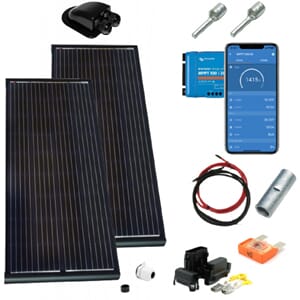 SKANBATT 400W AERO 2x200W Black kit med VICTRON BT MPPT