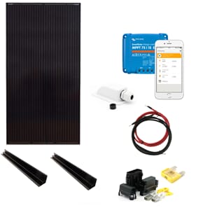 SKANBATT 166x68 - 220w HighVolt Black Mono kit m/Victron
