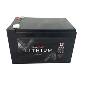SKANBATT Bluetooth Lithium Batteri 12V 12AH 30A BMS (serie)