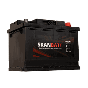 SKANBATT Fritidsbatteri 12V 60AH 480CCA +høyre