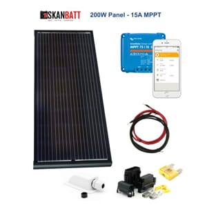 SKANBATT 200W Black Aero kit med Victron BT MPPT