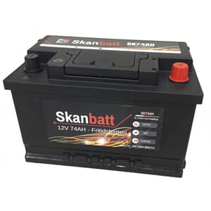 SKANBATT Fritidsbatteri 12V 74AH 680CCA +høyre